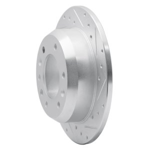 Hyundai Entourage Brake Rotor (1) - Rear Right - R1 Concepts - Drilled & Slotted - Silver - `06-`14